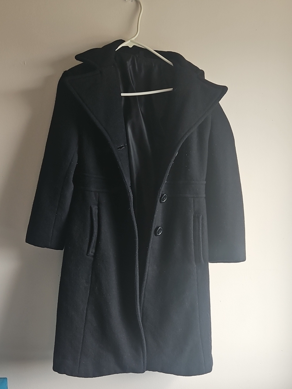 Classic Black Women's Wool Coat - Timeless Winter Jacket